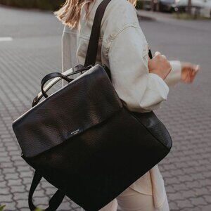 Storksak London St James Leather Covertible Diaper Bag